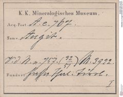 Etiketten zu Augit (NHMW-MIN-Ae767)
